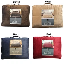 Member's Mark 3 Piece Soft Box Quilted Velvet Bedding Set with Shams, King Size