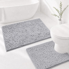 Bathroom Rugs Sets 2 Piece,Super Absorbent Soft,Thick,Machine Washable Chenille