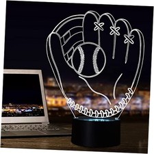 Baseball Gifts for Kids, 3D Glove Night Lights Illusion Bedside Lamp 16