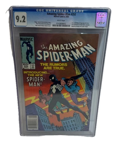 Amazing Spider-Man #252 (CGC 9.2) Newsstand, White Pages, 1st Black Suit Spidey