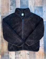 PINK Victorias Secret Black Warm Soft Fleece Jacket Women's Size M
