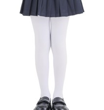 EVERSWE Girls Ultra Soft Fleece Lined Opaque Footed Tights 8-10 Years White