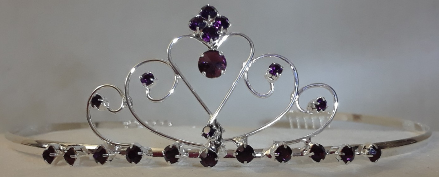 Princess Tiara Bridal Purple Rhinestone Delicate Headwear for Party