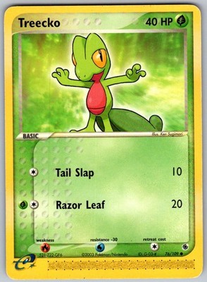 Treecko 76/109 Common Ruby & Sapphire Pokemon Lightly Played