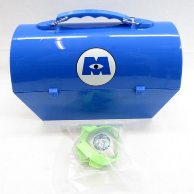 Disney On Ice Monsters Inc Blue Plastic Lunch Box w/Mike's Eyeball Lanyard Pixar