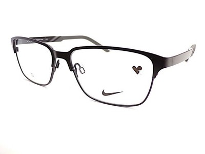 Nike Brille Brillengestell Satin Schwarz mit Dunkelgrau 55mm Herren Brille 8213 001