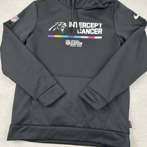 Carolina Panthers Hoodie Men Small NFL Crucial Catch Intercept Cancer Sweatshirt - Picture 3 of 9