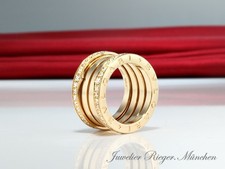 Bulgari Ring B-Zero 1 4-Band Gelbgold 750 Diamanten 1,24 ct. Gr 57 Gold
