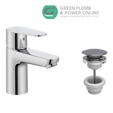 Image of Roca Victoria Plus Smooth Body Basin Mixer Tap With Click Clack Waste Chrome