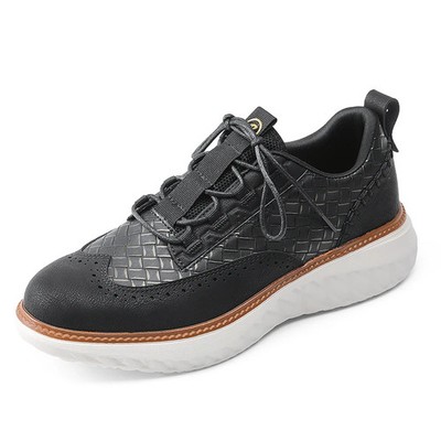 Men's Brogues Leather Shoes Thick Soles Fashion Running Boots 5cm British Style