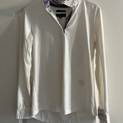 Coolmax W Essex Classics HUNTER SHOW SHIRT white/lavendar Trim L