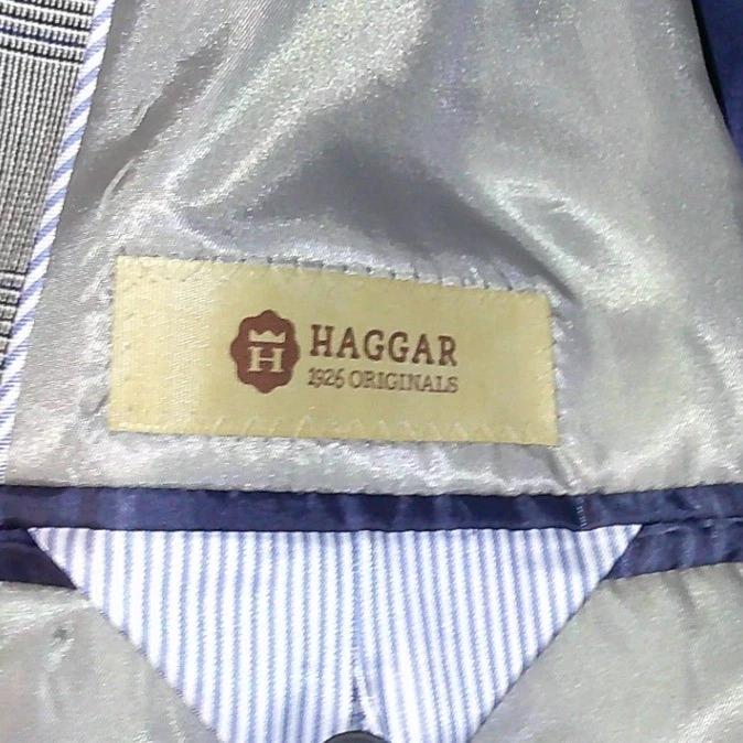 Chaqueta Abrigo Deportivo Blazer Haggar 1926 Originales Para Hombre Gris a Cuadros 46L Nueva Sin Etiquetas Foto 4 de 4