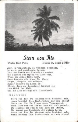 Song card star by Rio Kurt Feltz W. Engel-Berger 