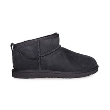 UGG CLASSIC ULTRA MINI BLACK FUR COMFORT BOOTS SIZE YOUTH 6 FIT'S WOMEN'S 8 NEW