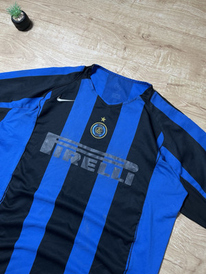 Nike Inter Milan Pirelli Jersey Mens Blue Striped L VTG Soccer