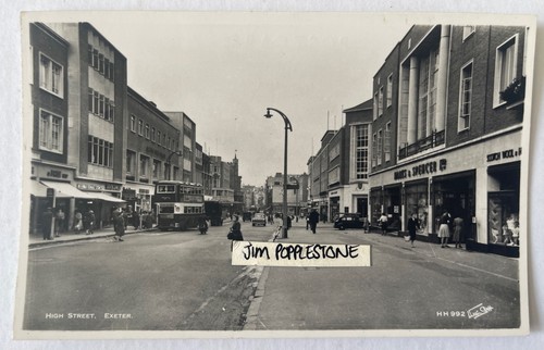 High Street, Exeter. Vintage Photographic Postcard