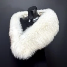 SAGA FOX Blue Fox Real Fur Shawl Wrap Stole Women Luxury Timeless Elegant