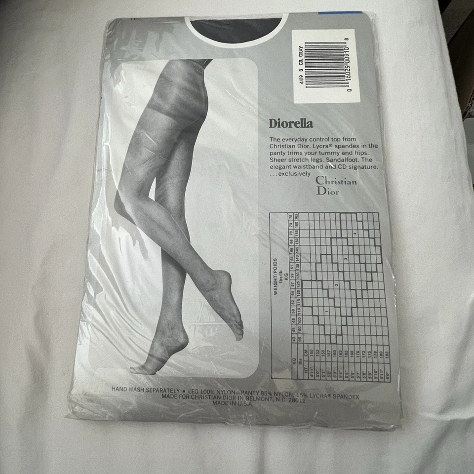 Pantimedias De Colección Christian Dior Diorella 4419 Gris Grafito Talla 3 Control Top Foto 4 de 4