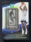 5/20 JSY# 1/1 2020-21 Impeccable Anthony Edwards #12 NBA Logoman Silver Bar RC