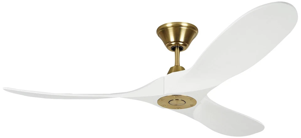 52" Visual Comfort Maverick II Brass White DC Ceiling Fan with Remote - Image 2 of 3