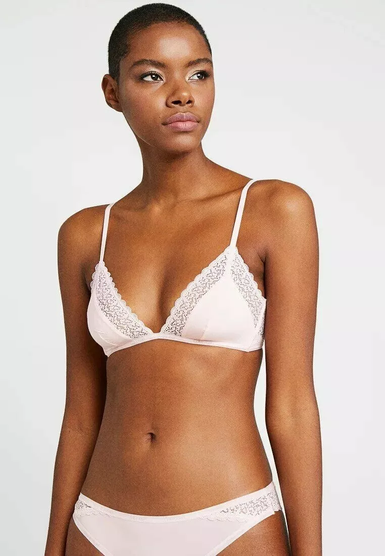 BNWT Calvin Klein Nymphs Thigh Unlined Triangle Pink Bra Size XS