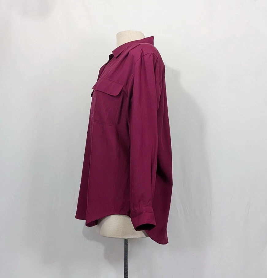 Blusa Top Camisa Vintage Años 90 Seda Rosa Oscuro Blassport Bill Blass Misses Talla M Foto 3 de 4