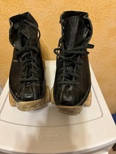 Vintage Roller Skates Wooden Wheels With Stoppers