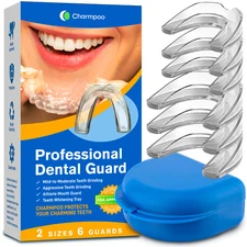 CHARMPOO PROFESSIONAL DENTAL GUARD 2 SIZES 6 GUARDS USA Clenching Teeth at Night