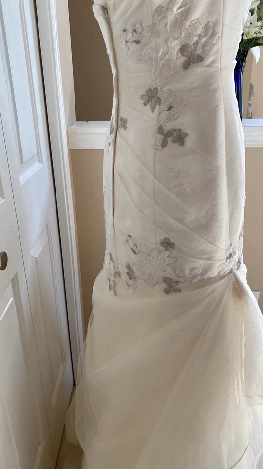 Слоновой кости Галина свадебное платье платье размер 6 юбка слоев не пуф тюль - Изображение 4 из 4