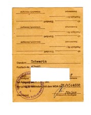NVA - Militaria - Original - Ausgangskarte eines Armeeangehörige personalisiert 