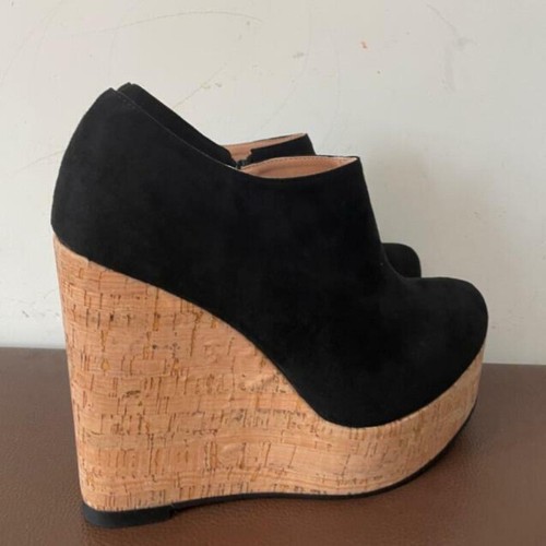 Keilabsatz Schwarz Pumps 15cm Extrem High Heels Platform Wedge Heel Damen Schuhe - Bild 5 von 9