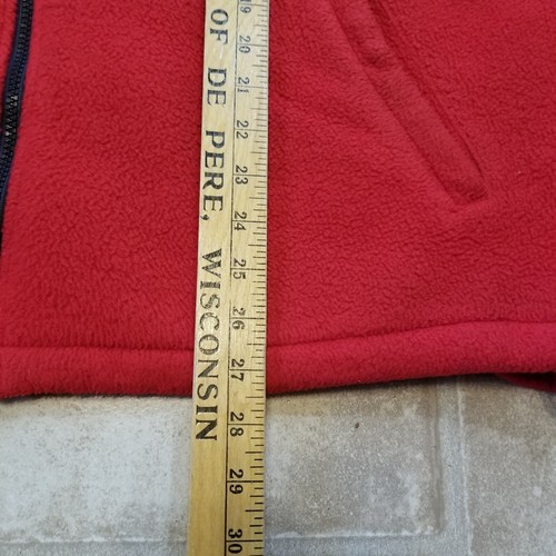VTG Northern Sun Red Fleece Full Zip LARGE Jacket Embroidered Moose Made Canada - Picture 9 of 11