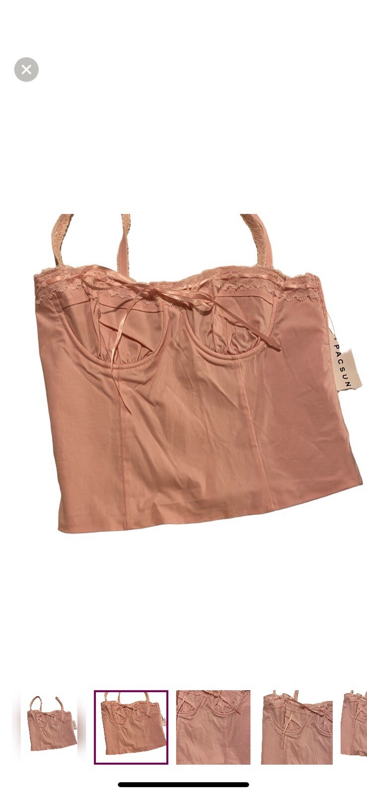 Mid 2000s Pac Sun pink bustier Halter Top S dead stock Beverly Beck