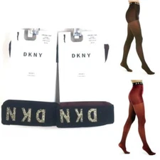 Womens DKNY Lurex Rib Control Top Tights Choose Color & Size New DYF050