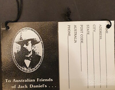 Offizielles Jack Daniel's To Australian Friends Black Label Hang Tag
