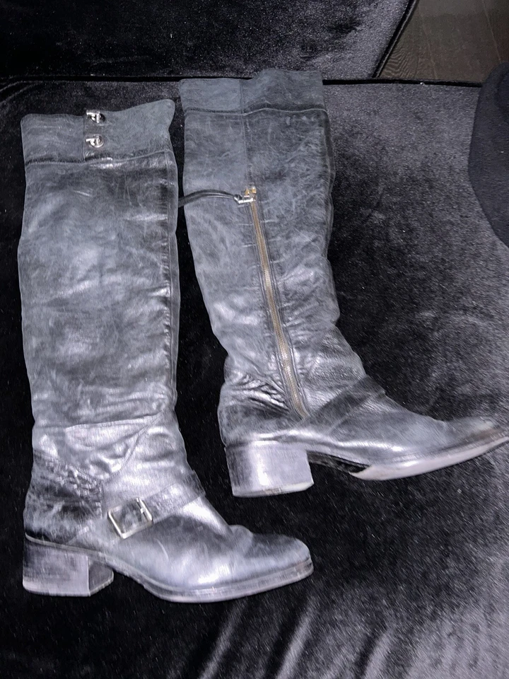 POUR LA VICTOIRE ЖЕНЩИН НАД КОЛЕНА КОЖАНЫЕ БОТИНКИ ЧЕРНЫЙ РАЗМЕР 9 - Изображение 2 из 4