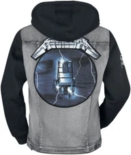 Metallica Jacket Thrash Metal Band Denim Gray Jean Jacket Battle Vest Hoodie
