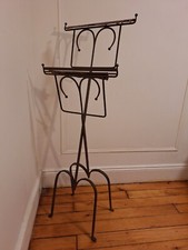 Antique Wrought Iron Leather Lectern Music Stand