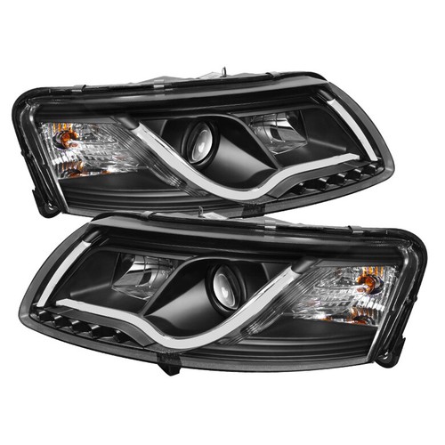 Audi 05-08 A6 / Quattro Black DRL LED Projector Headlights Lamp Strip Tube Style - 第 1/2 張圖片
