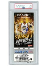 Stephen Curry Autographed 2015 Playoffs Round 2 Game 5 Ticket PSA 9 PSA/DNA 10