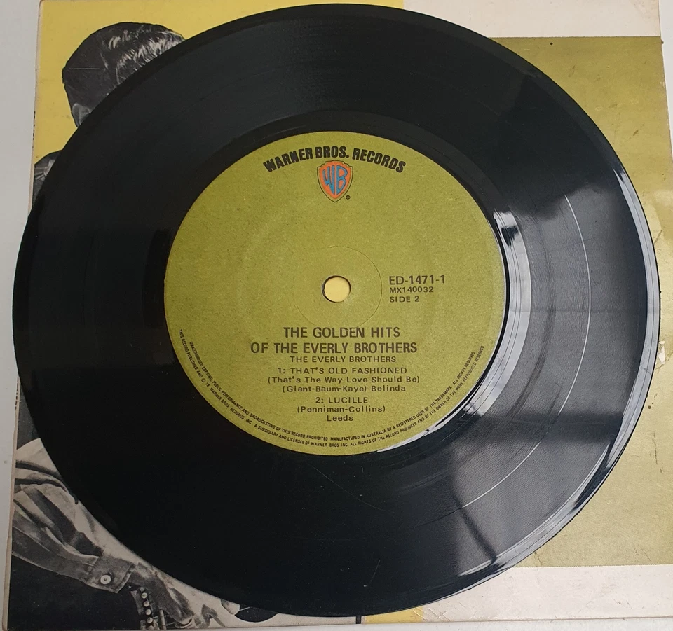 Warner Bros Reissue 45 Vinyl 7" EP The Golden Hits Of The Everly Brothers c1970 - Image 3 of 4