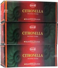 Hem Citronella Agarbatti Pack of 18 Incense Sticks Boxes, 20gms Each