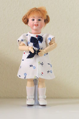 Poupée Reproduction SFBJ 236, 24 Cm, Tête Biscuit Porcelaine, Corps Bois, France