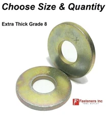 USS Extra Thick MCX Style Flat Washers Grade 8 Steel Zinc Yellow (All Size & Qty