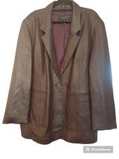 Leather Elements Size 3x Deep Plum/burgundy Coat/jacket One Button Closure
