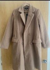 Camel Double Breasted Coat Womens