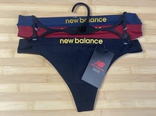 NEW BALANCE Women's 3-Pack Thongs Size L Black/Navy Burgundy Combined Shipping