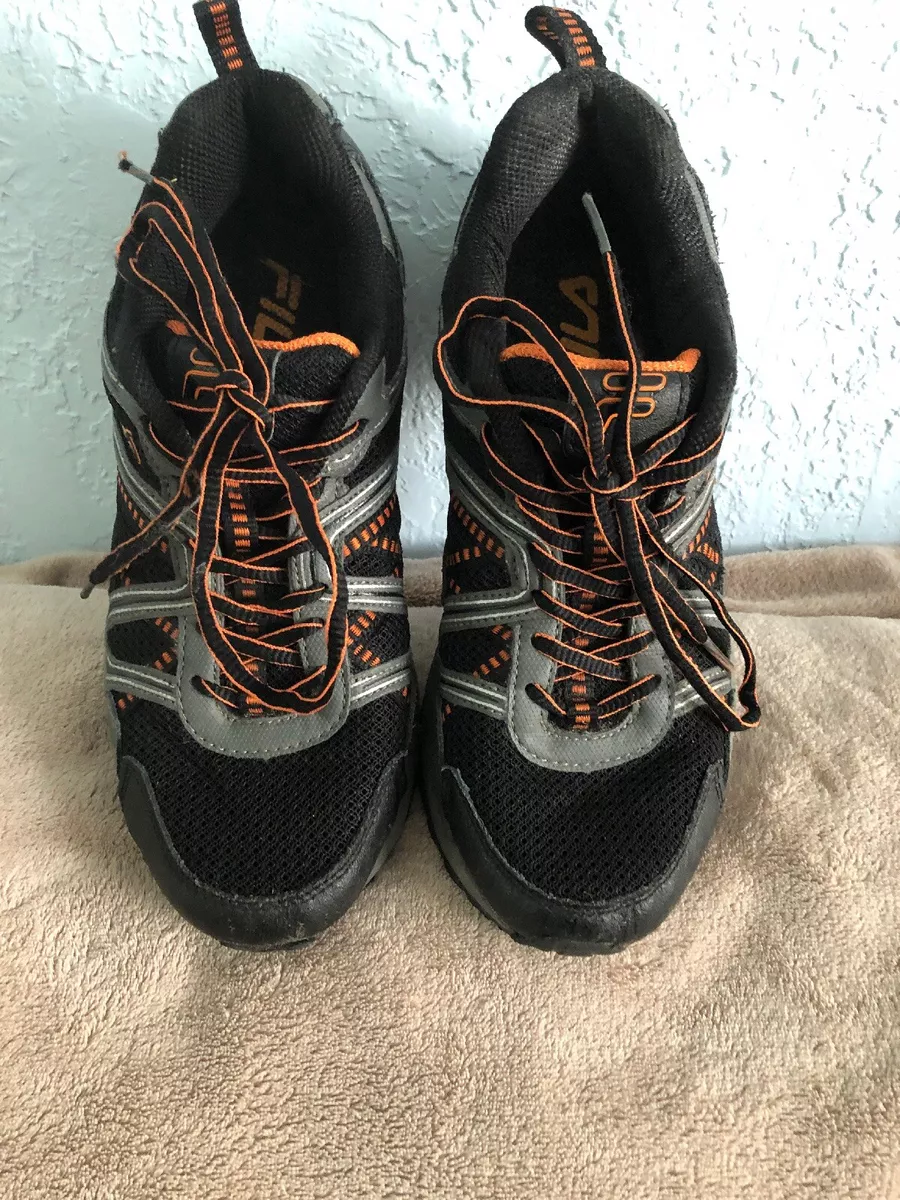 Mens Fila Black And Orange Shoes Size 8