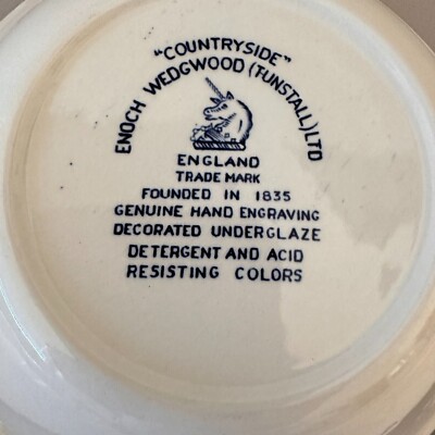 Vintage Enoch Wedgwood “Countryside Blue” 1960s Blue & White