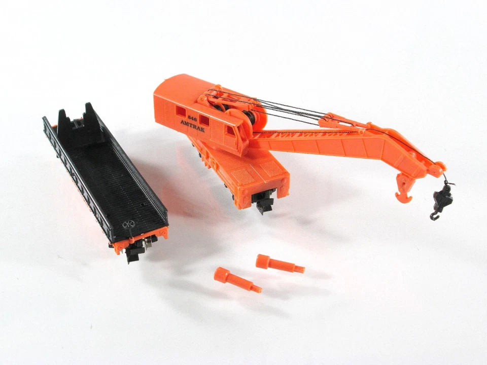 N Scale AMTRAK **MOW** Boom Crane #846, Flat Car Tender - Model Power 3163 *NEW* - Image 3 of 4